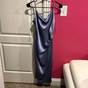 Satin dress from Molly Green. Perfect for weddings or other events.